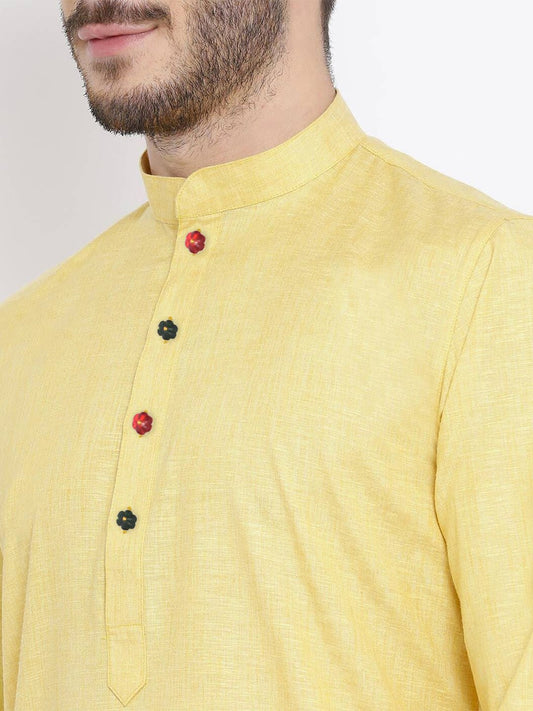 GOLD TONED GREEN AND RED FLORAL SHAPED KURTA BUTTON jewellery in 24K gold plating | XAGO Luxe