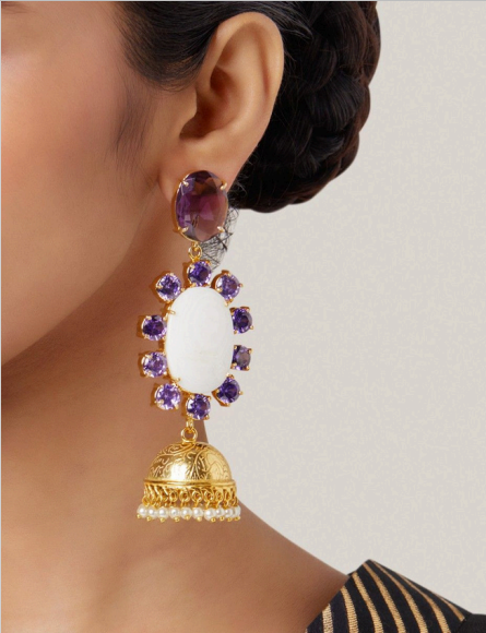 LE MAYA PURPLE & AMETHYST CONVERT EARRING