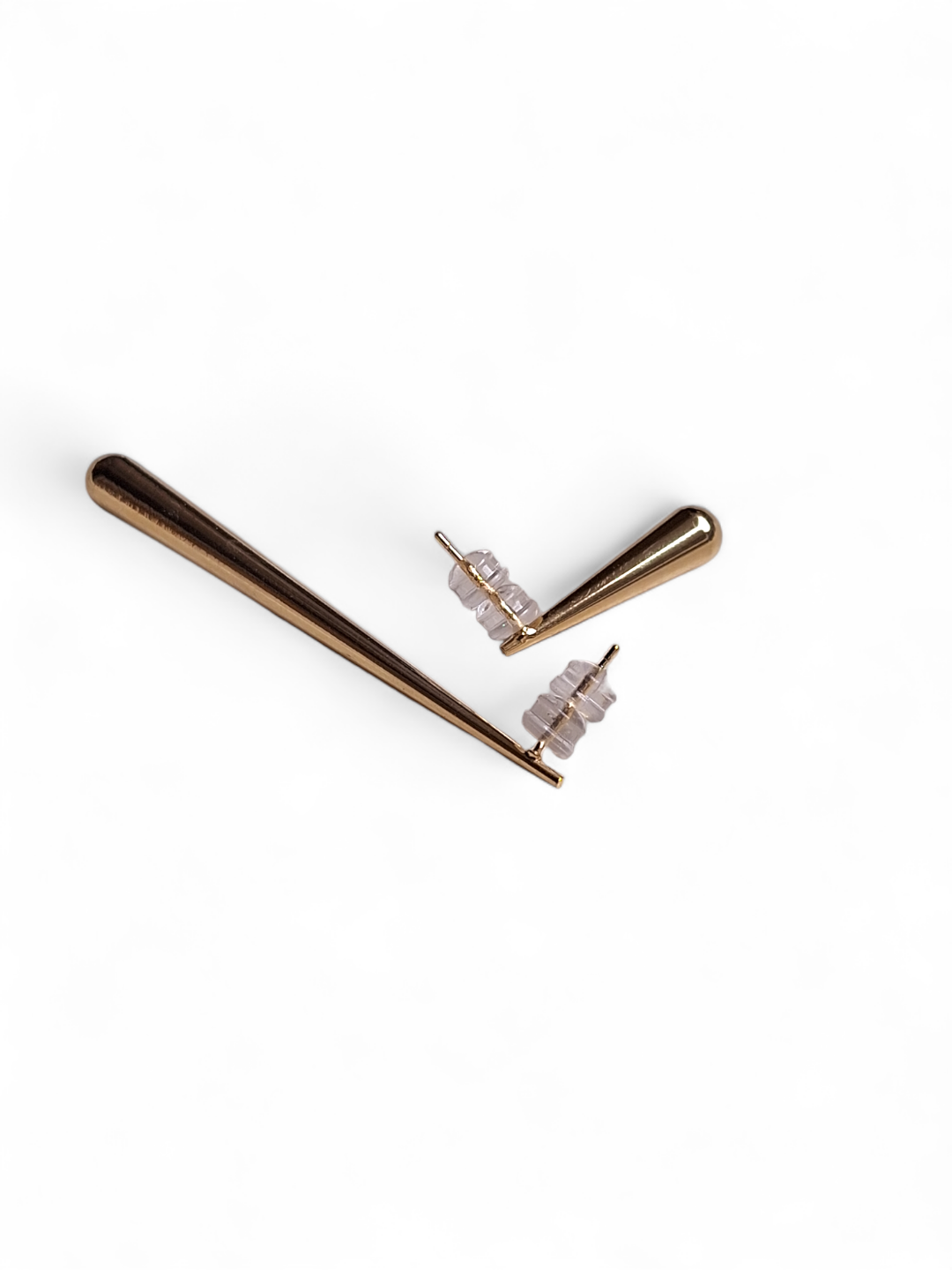 LE CARINA GOLD PLATED CONTEMPORARY SHAPED STUD EARRINGS jewellery in 24K gold plating | XAGO Luxe