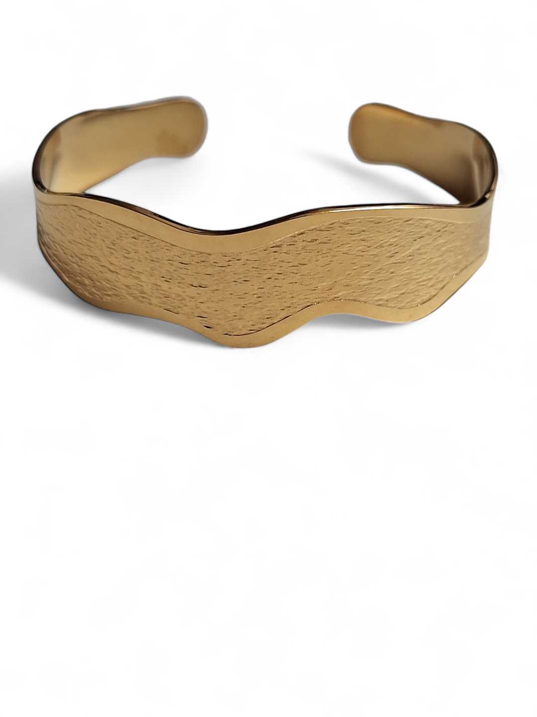 LA ARCA WHITE STONE GOLD HANDCUFFS BRACELET jewellery in 24K gold plating | XAGO Luxe