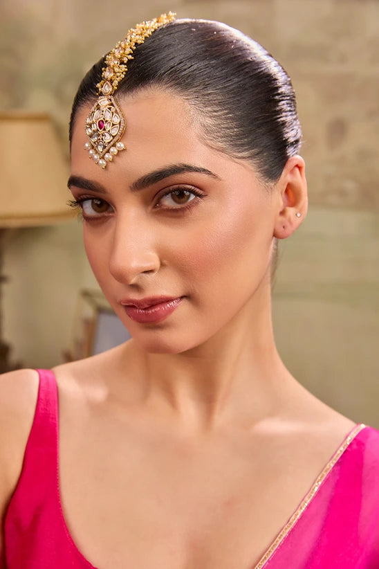 Xago Bridal Kundan Pearl Maang Tikka