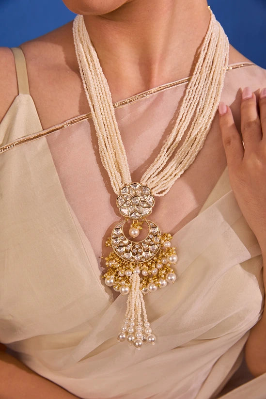 Xago Royal Pearl Layered Rani Haar Statement Pendant