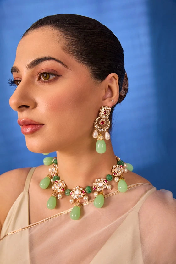 Xago Evergreen Pearl & Beaded Choker Set