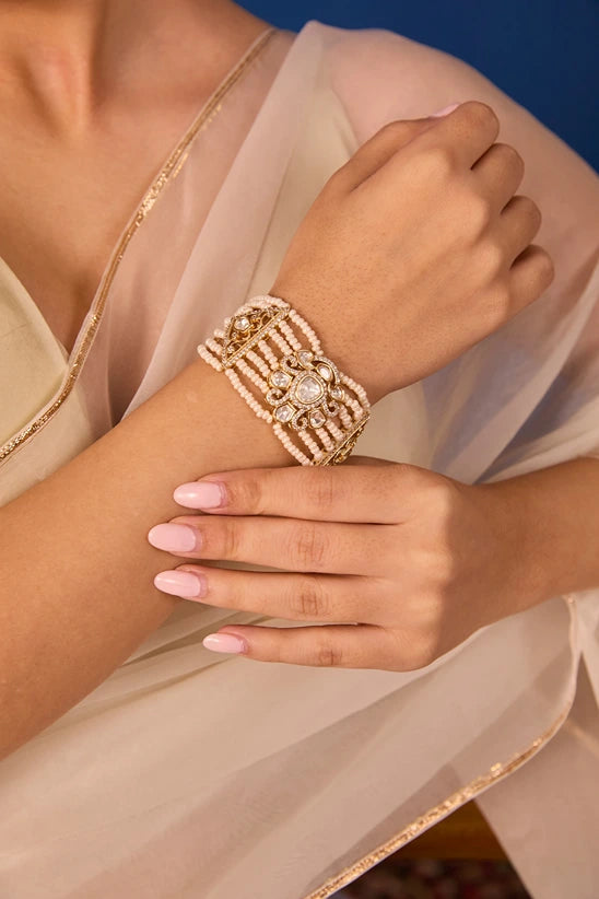 Xago Elegant Pearl Cascade Cuff Bracelet