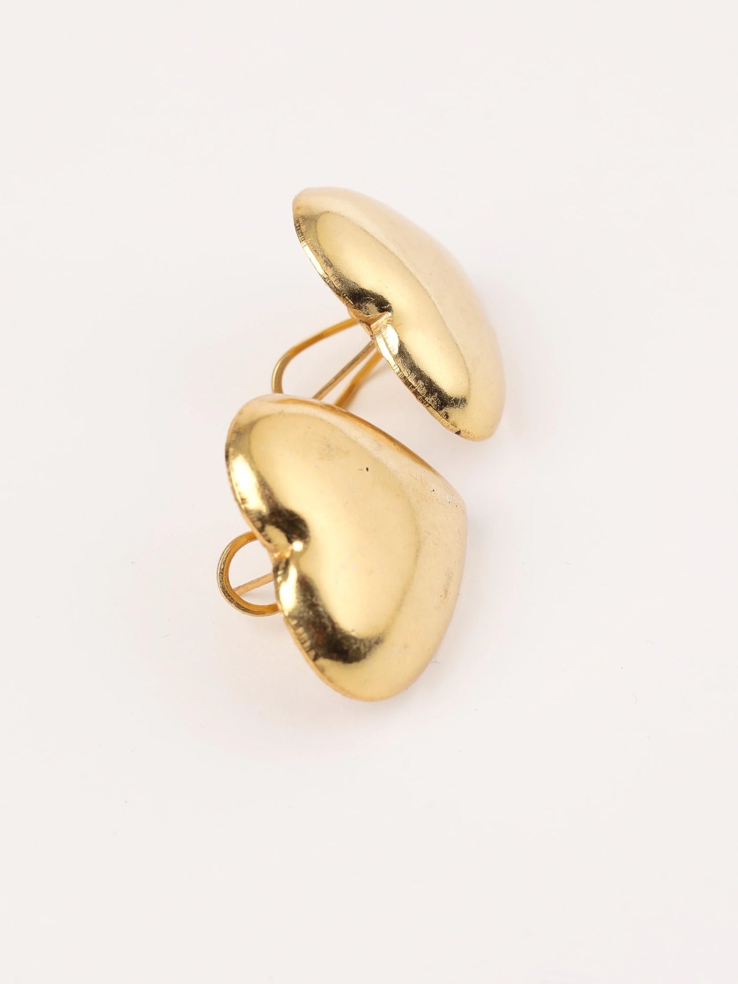 Xago Vero Heart Studs in High-Gloss Gold | Statement Minimal Earrings