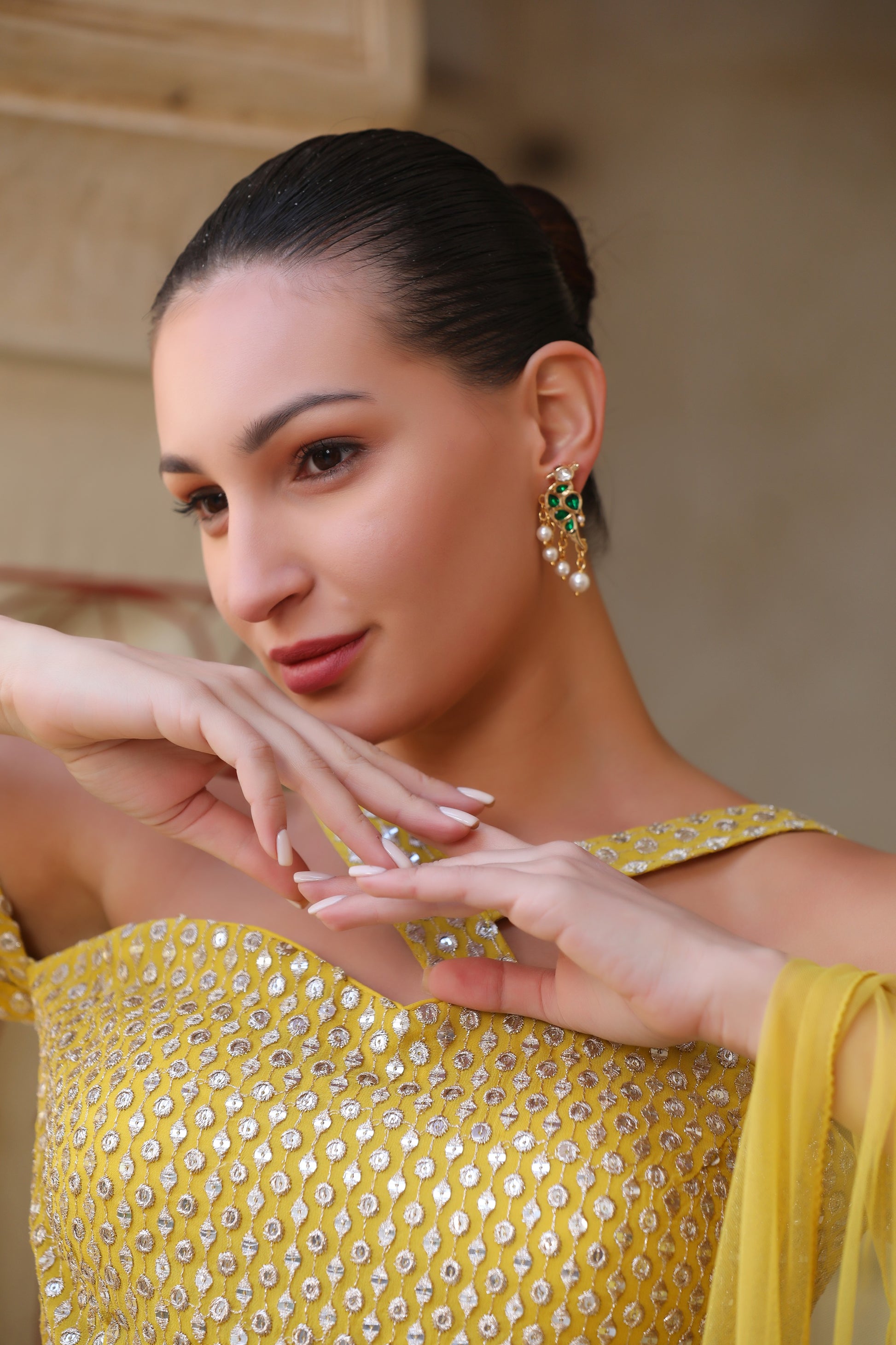 Chidiya Studs jewellery in 24K gold plating | XAGO Luxe