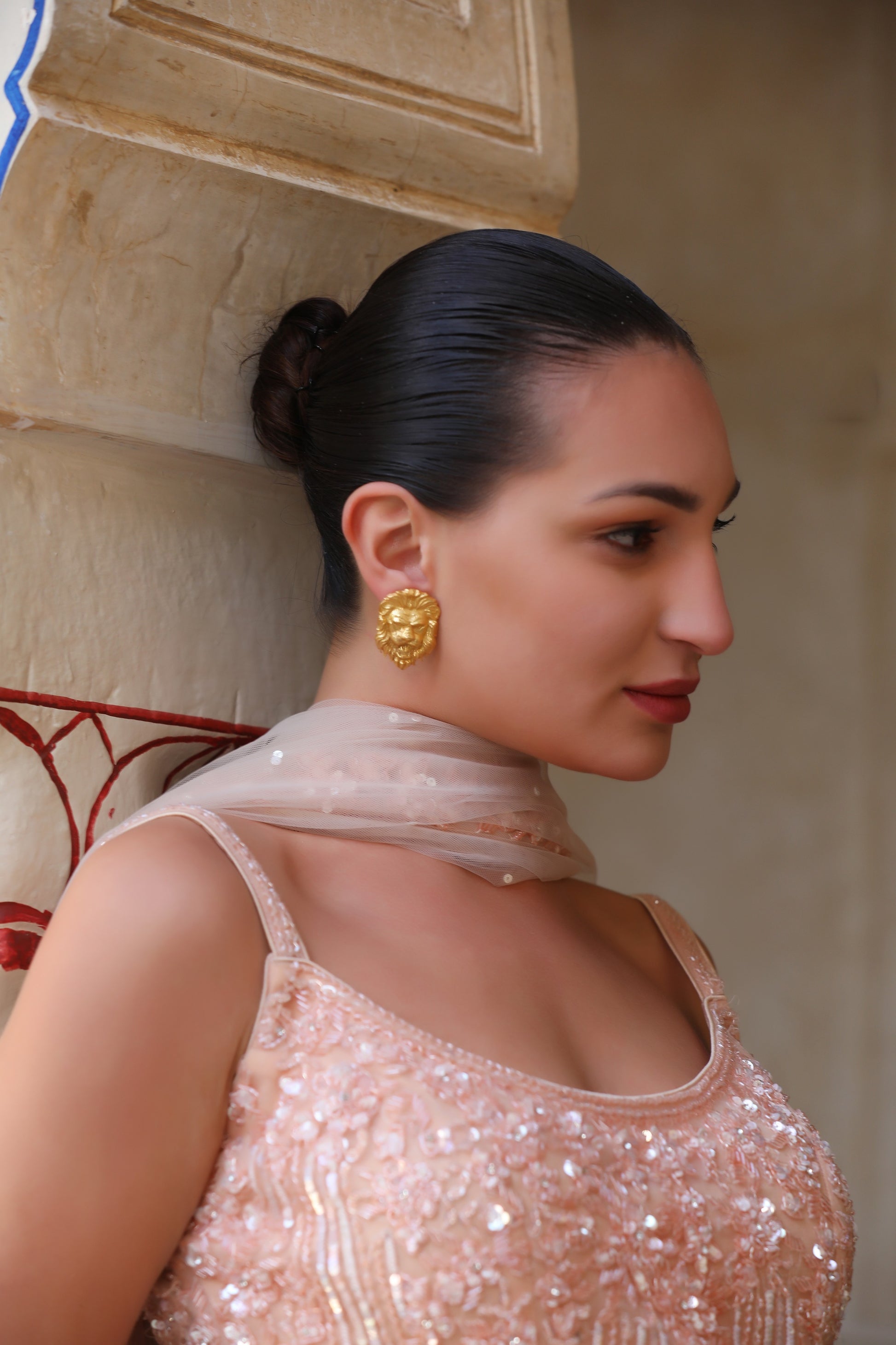 Simha Studs jewellery in 24K gold plating | XAGO Luxe