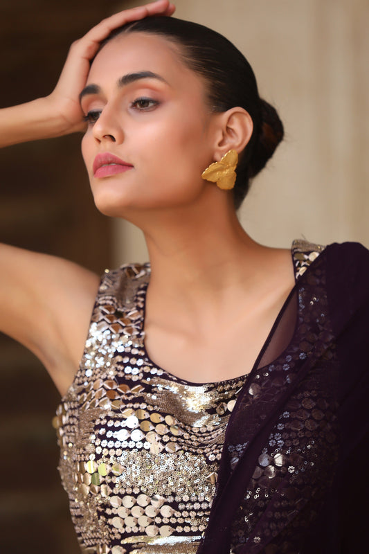 Rosette Studs jewellery in 24K gold plating | XAGO Luxe