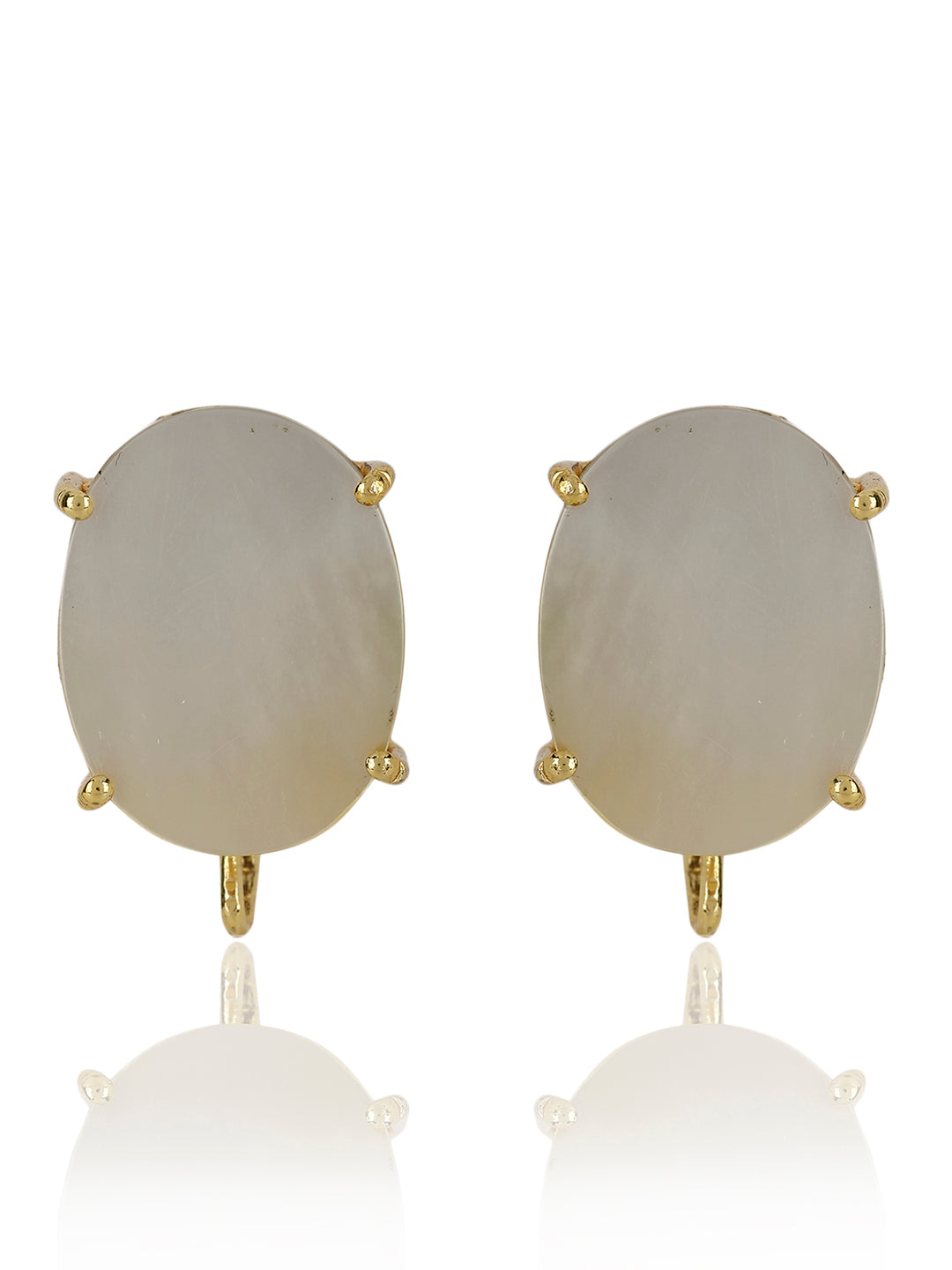 ISHANVI MOTHER OF PEARL GOLD PLATED STUDS