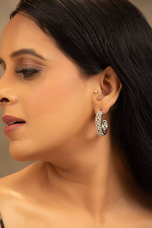 Mayra CZ Stone Hoop Earrings