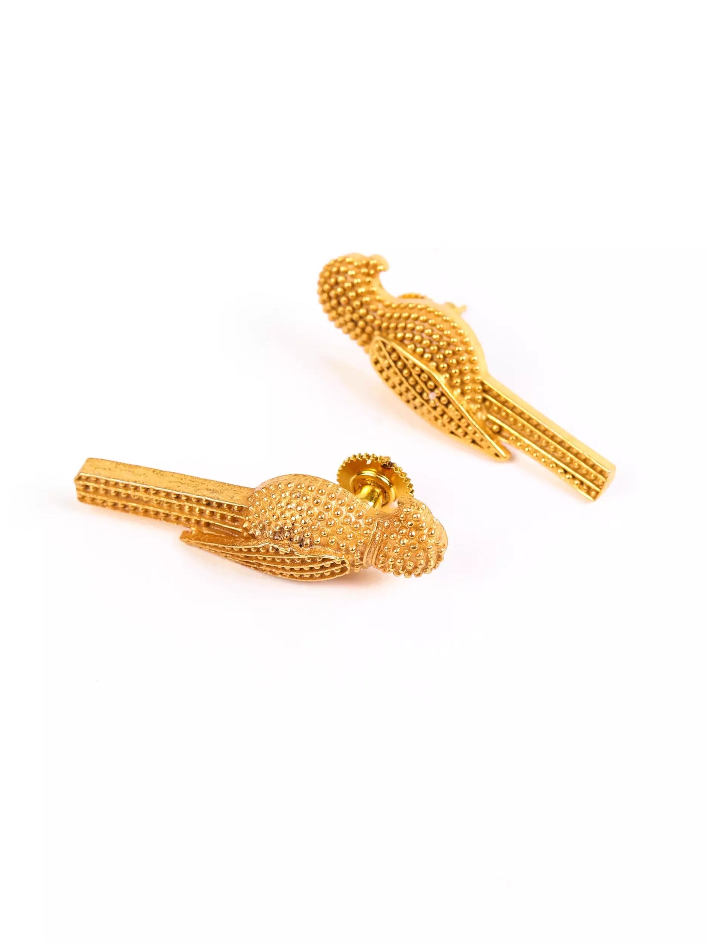 Xago Aviara Studs in 22K Gold Finish | Bird Motif Designer Earrings