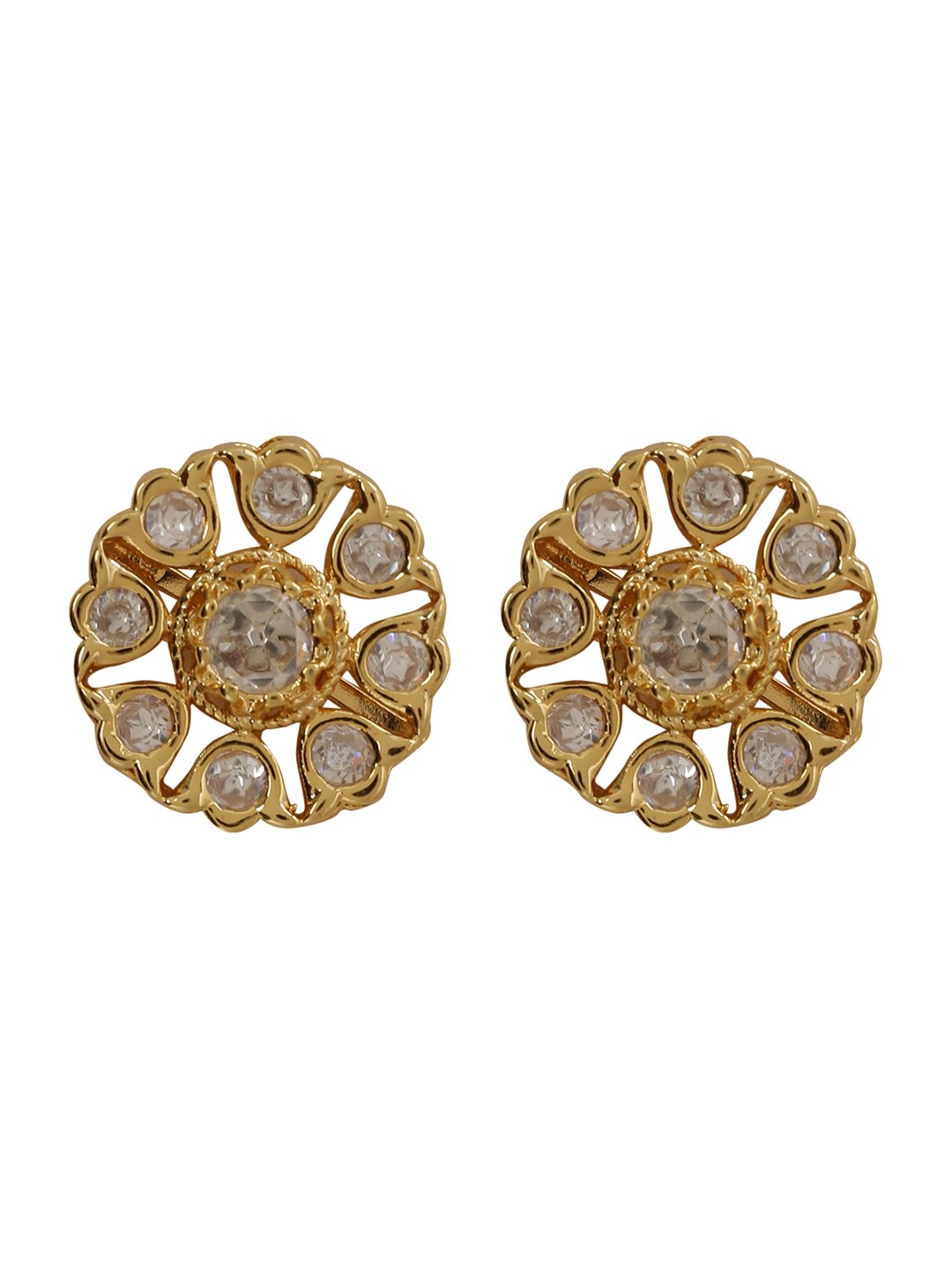 LE NAVA KUNDAN STUDS jewellery in 24K gold plating | XAGO Luxe