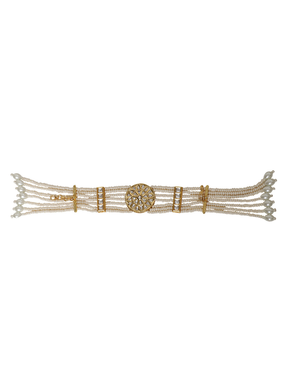 LE ELARA PEARLS & MOISSANITE BRACELET jewellery in 24K gold plating | XAGO Luxe