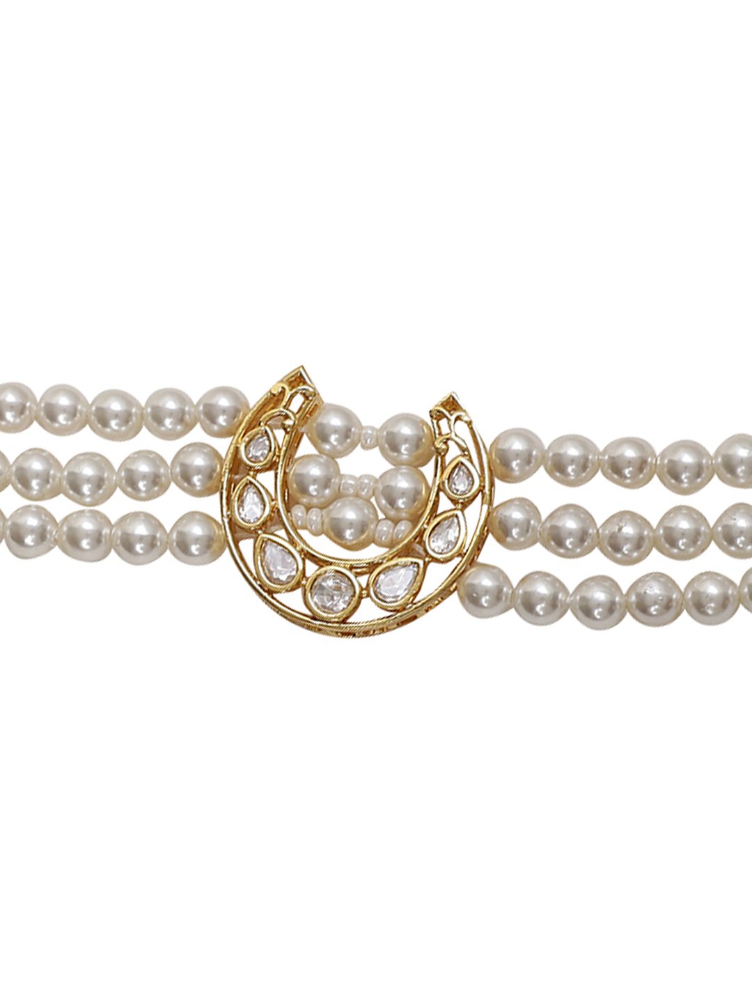 LE ELEONORA PEARL &KUNDAN BRACELET jewellery in 24K gold plating | XAGO Luxe