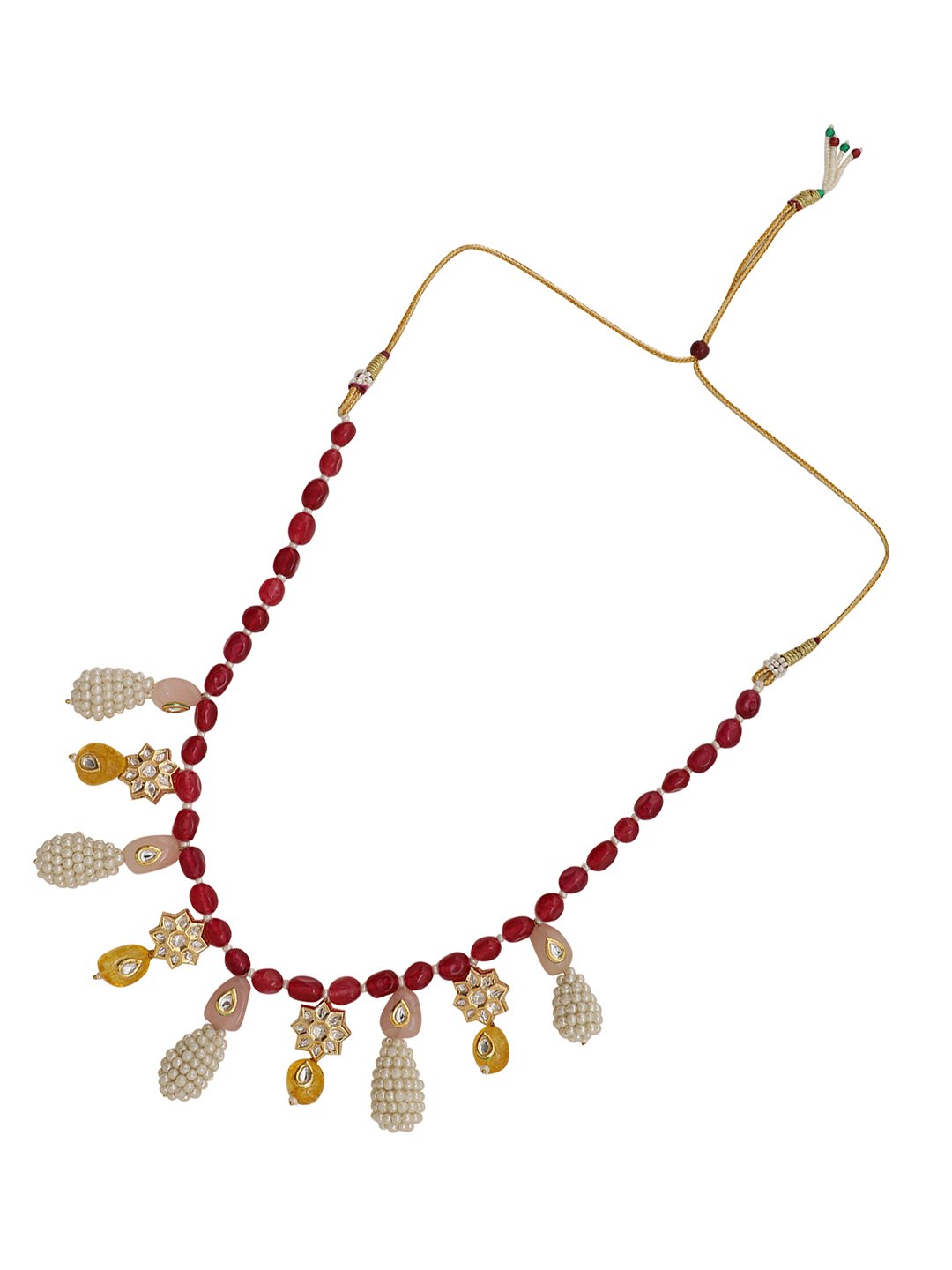 LE CHRYSES PEARL BEADS &KUNDAN NECKLACE