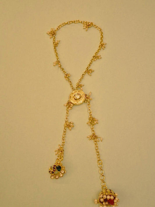 Mayura Vedic Lumba – Peacock Motif Lumba with Chandan & Resham Dhaga designer jewellery in 24K gold plating | XAGO Luxe