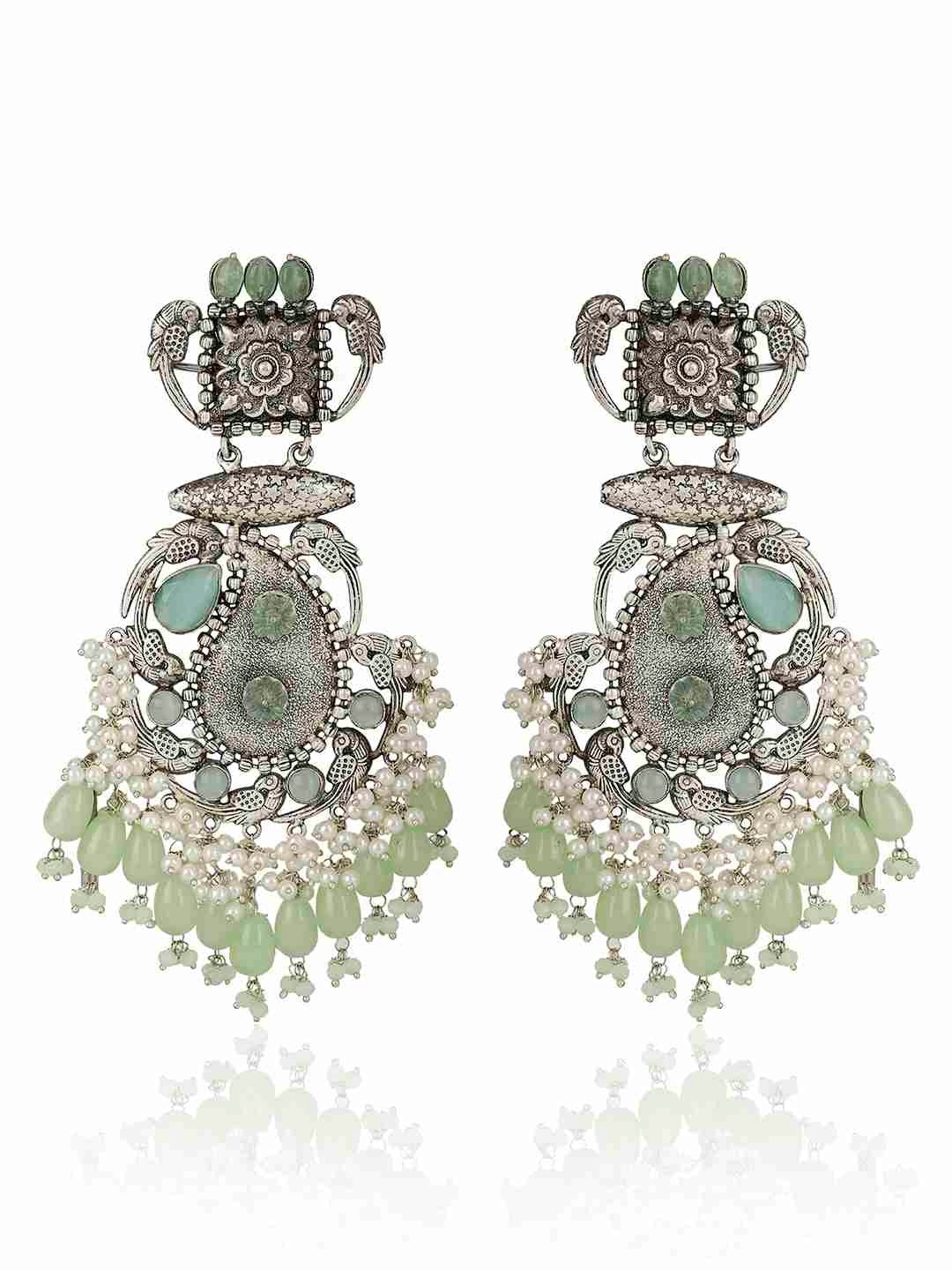 AKOYA SILVER PLATED DANGLER EARRINGS jewellery in 24K gold plating | XAGO Luxe