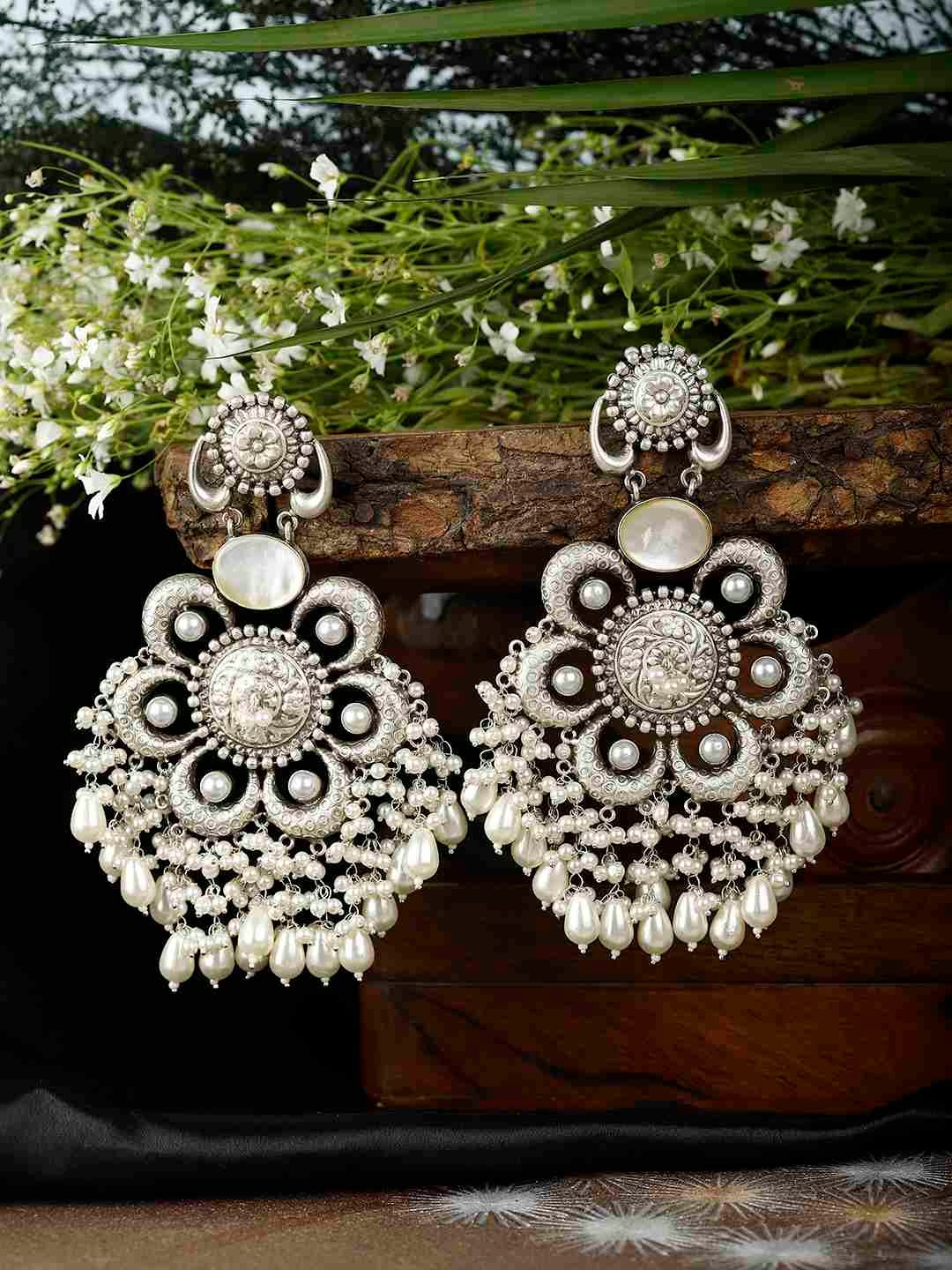 ISHITA SILVER PLATED EARRINGS jewellery in 24K gold plating | XAGO Luxe