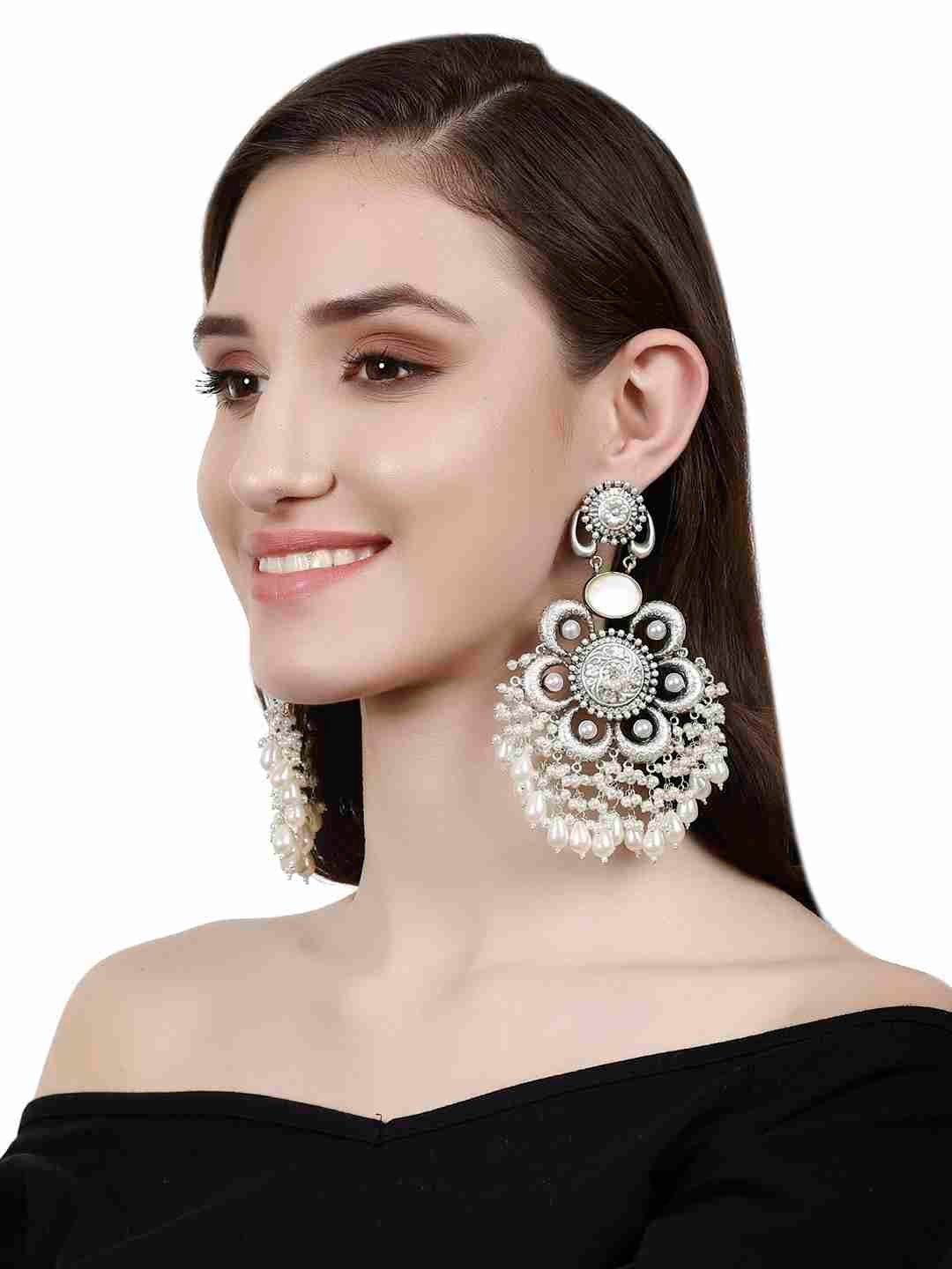 ISHITA SILVER PLATED EARRINGS jewellery in 24K gold plating | XAGO Luxe
