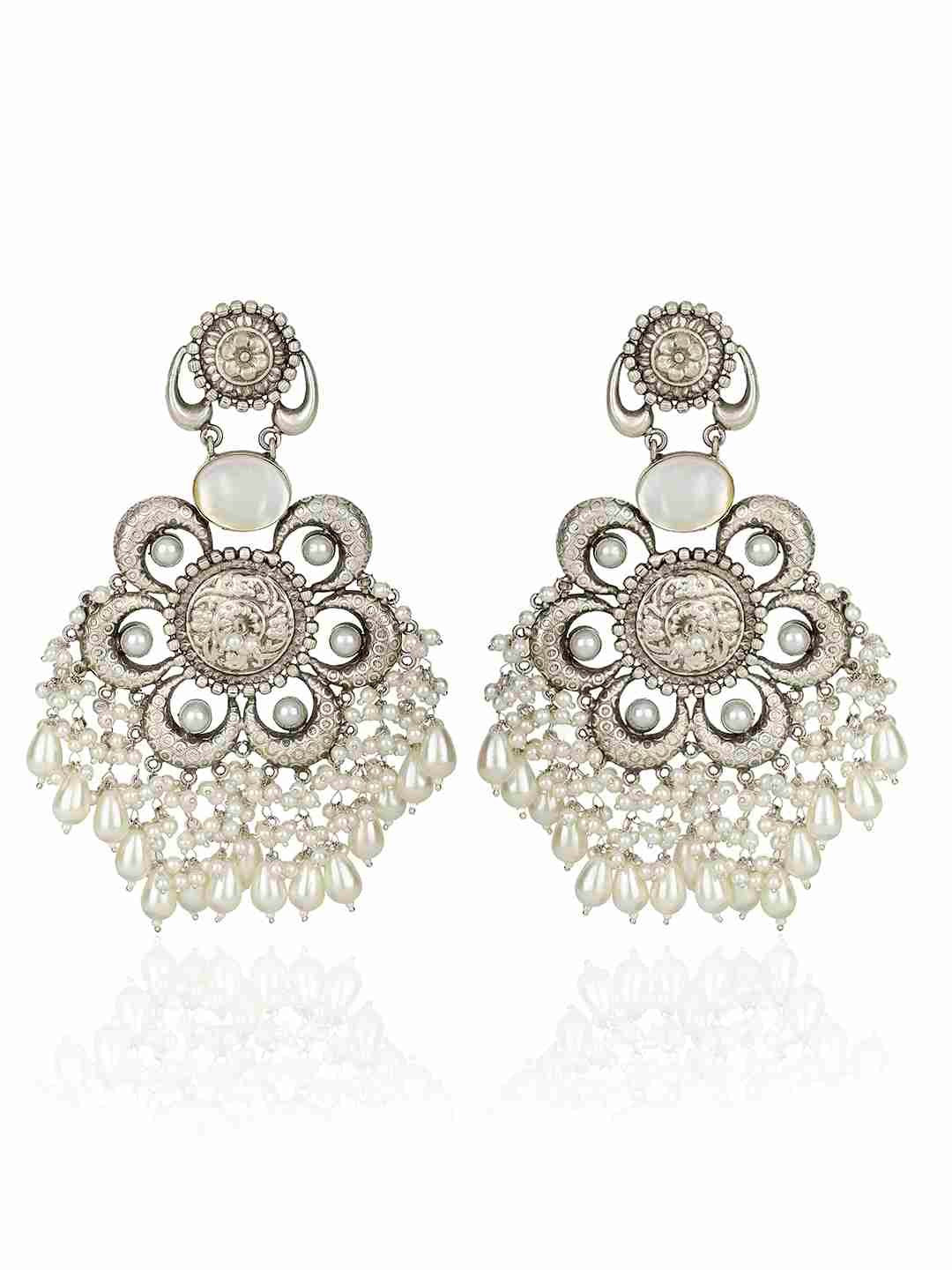 ISHITA SILVER PLATED EARRINGS jewellery in 24K gold plating | XAGO Luxe