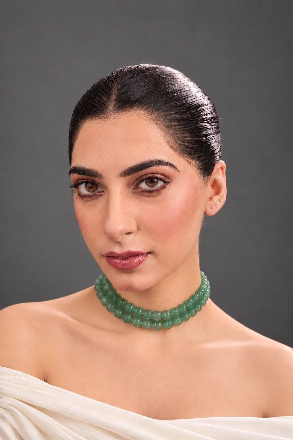 XAGO Carved Jade Melon Necklace