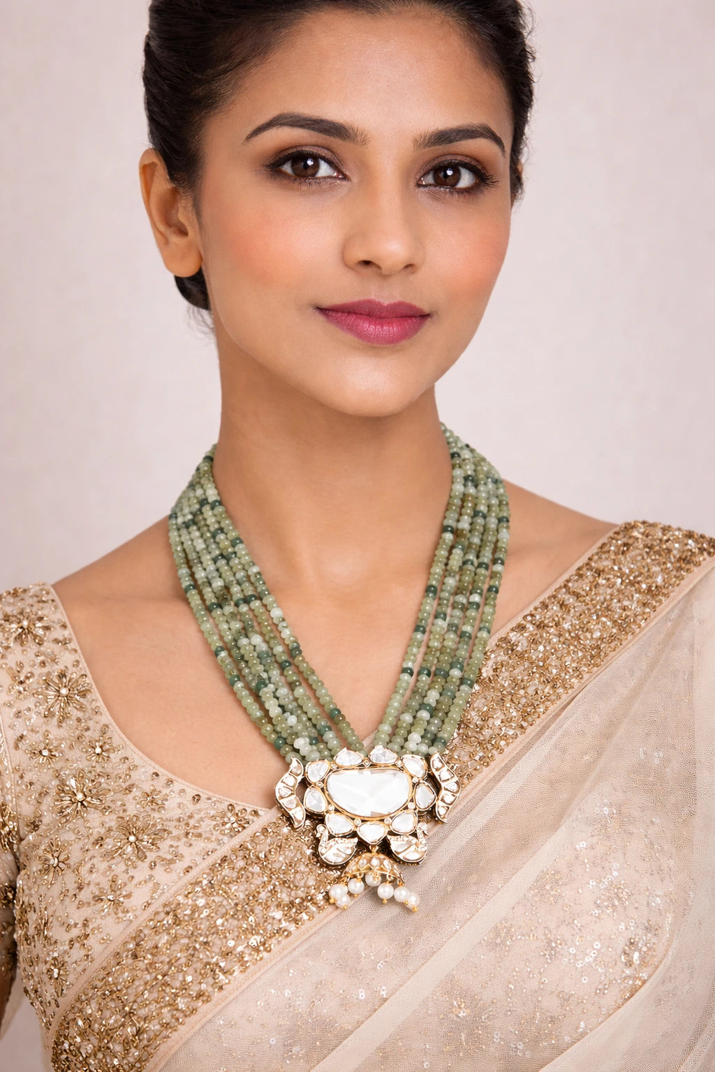Zariya Verde Polki Multi-Strand Necklace