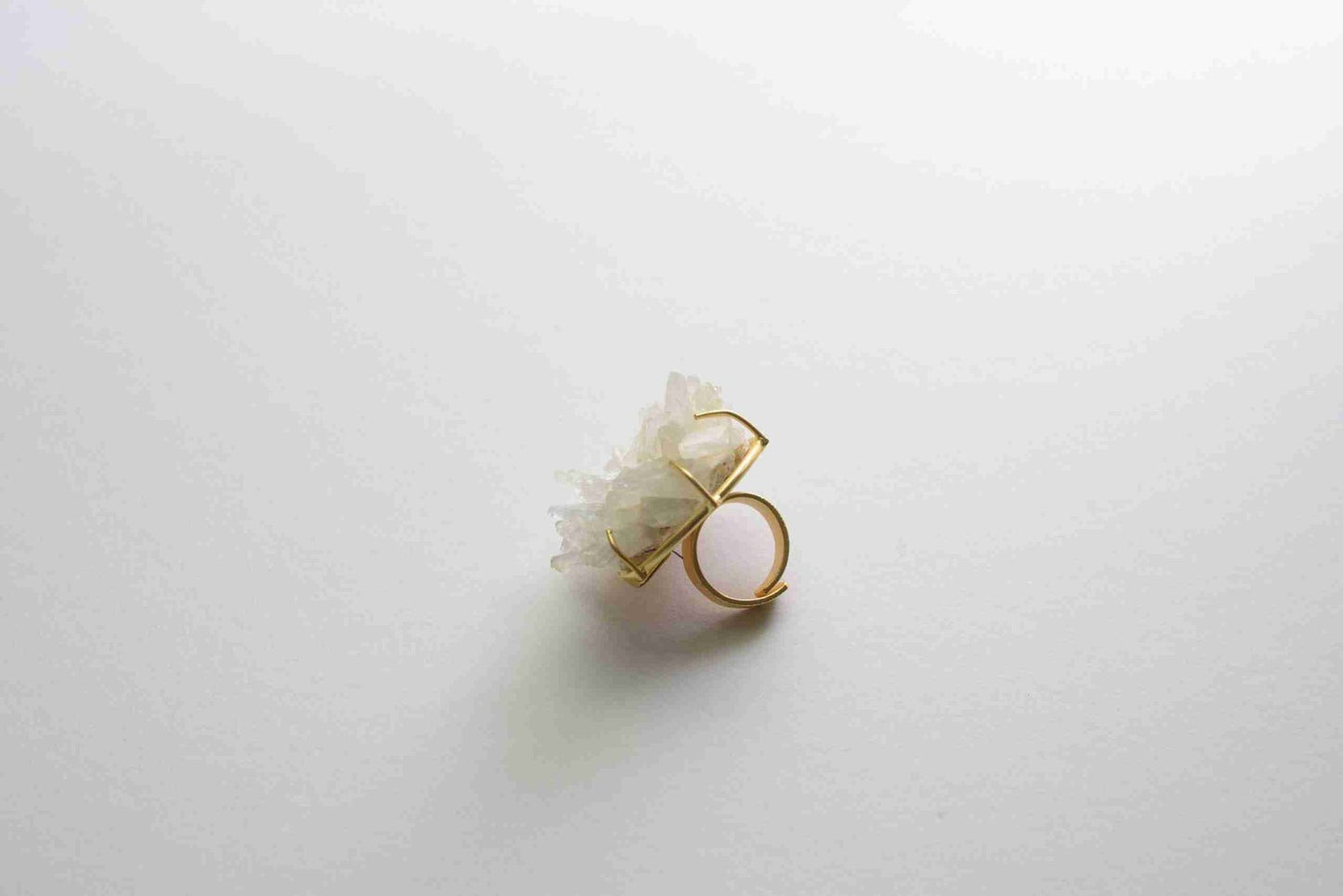 WHITE DRUZY RING jewellery in 24K gold plating | XAGO Luxe