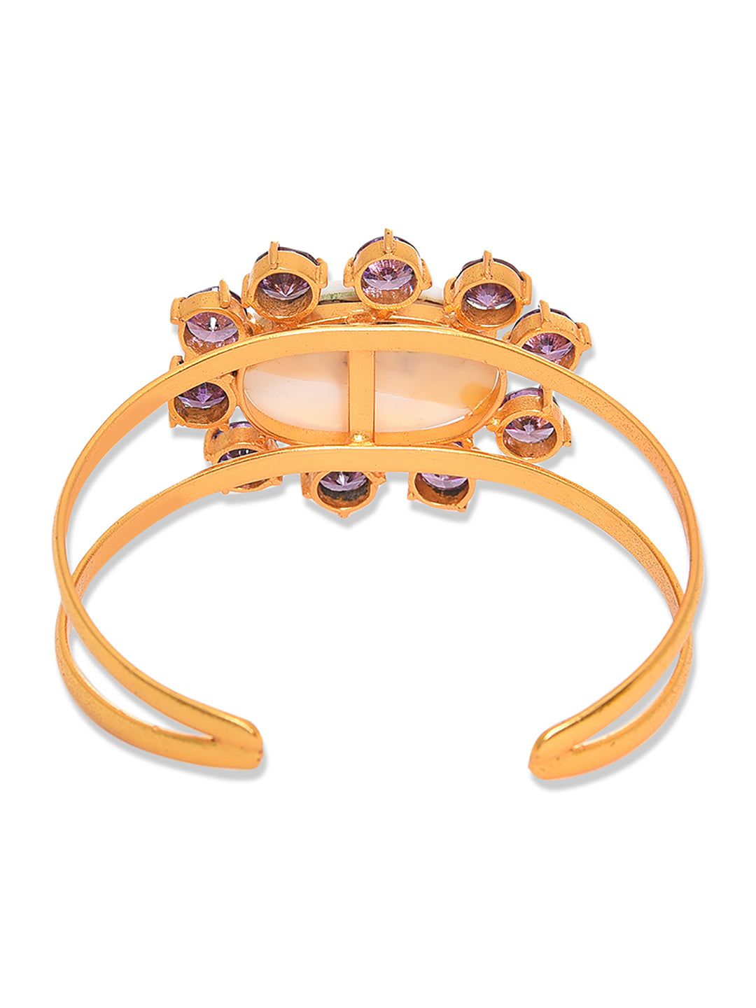 ANA AMETHYST & MOTHER OF PEARL BRACELET jewellery in 24K gold plating | XAGO Luxe