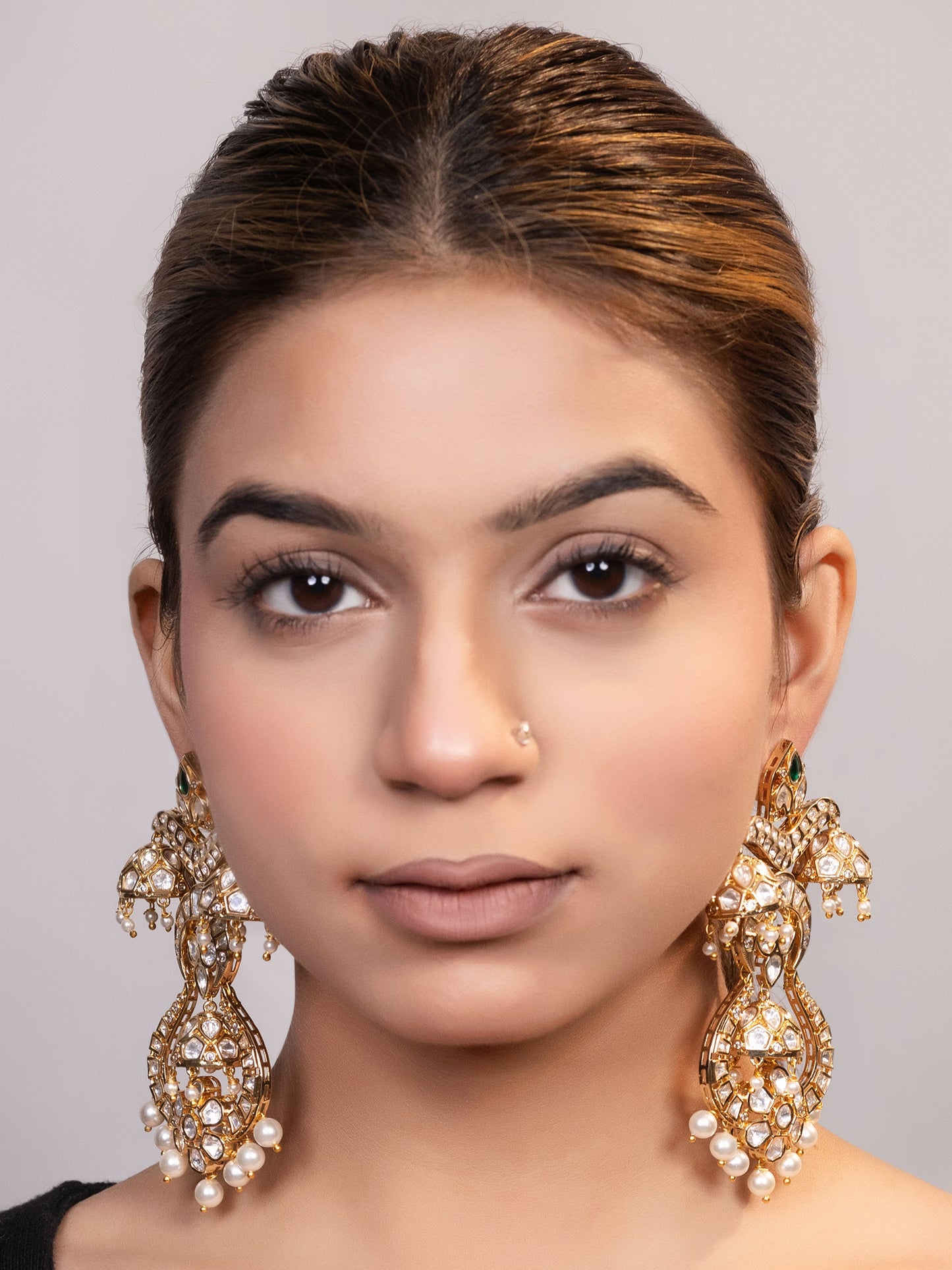 LE NAMA GOLD PLATED MOISSANITE EARRINGS jewellery in 24K gold plating | XAGO Luxe
