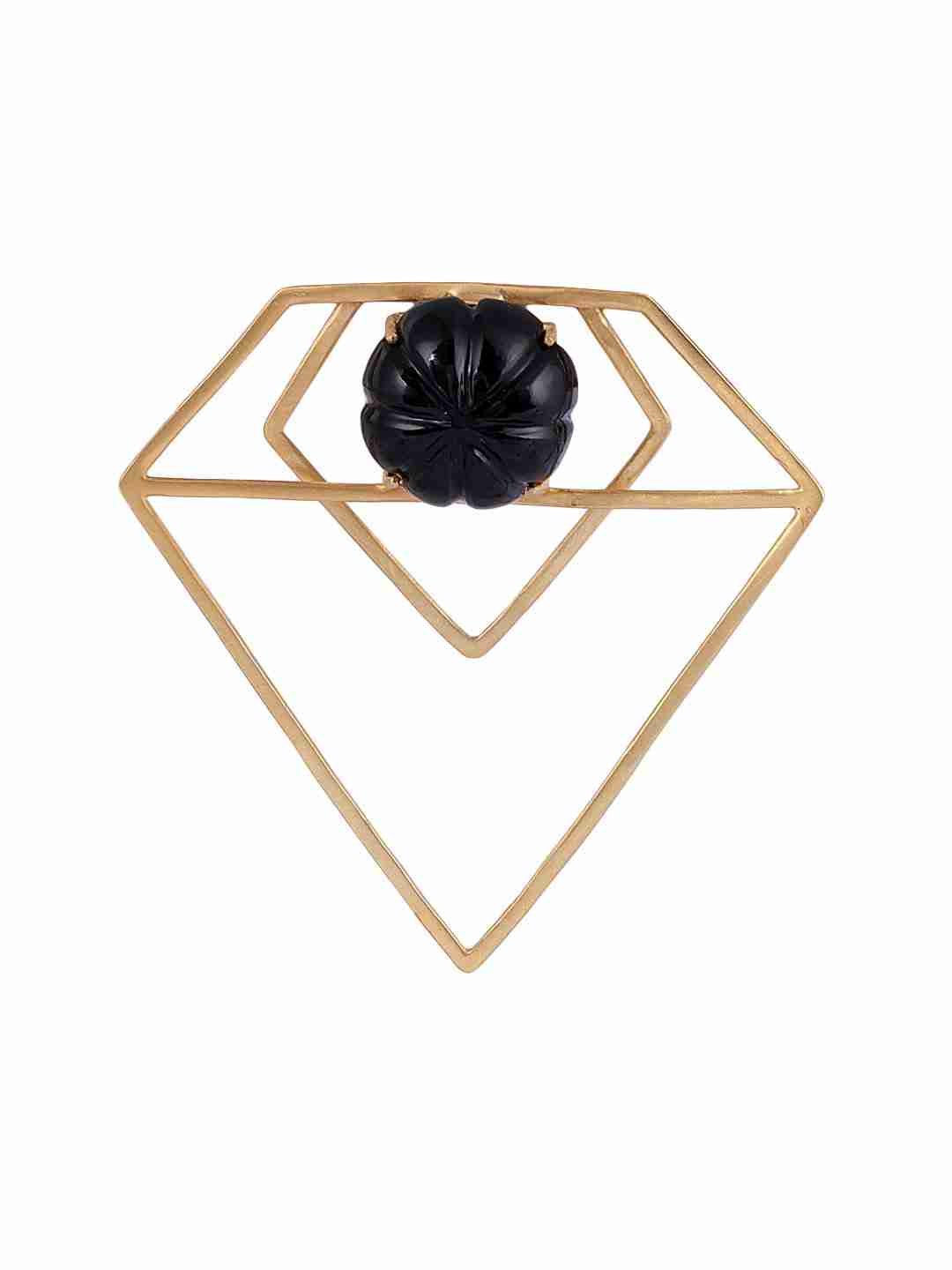 BRAN BLACK ONYX POCKET CLIP jewellery in 24K gold plating | XAGO Luxe