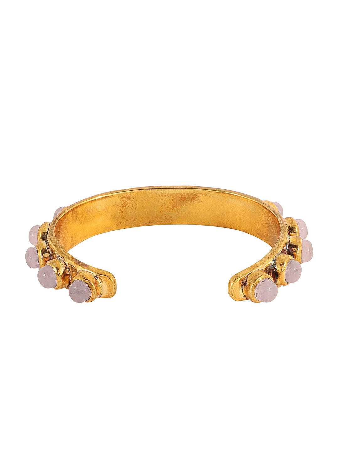 LE CAMILA PINK QUARTZ HANDCUFF jewellery in 24K gold plating | XAGO Luxe
