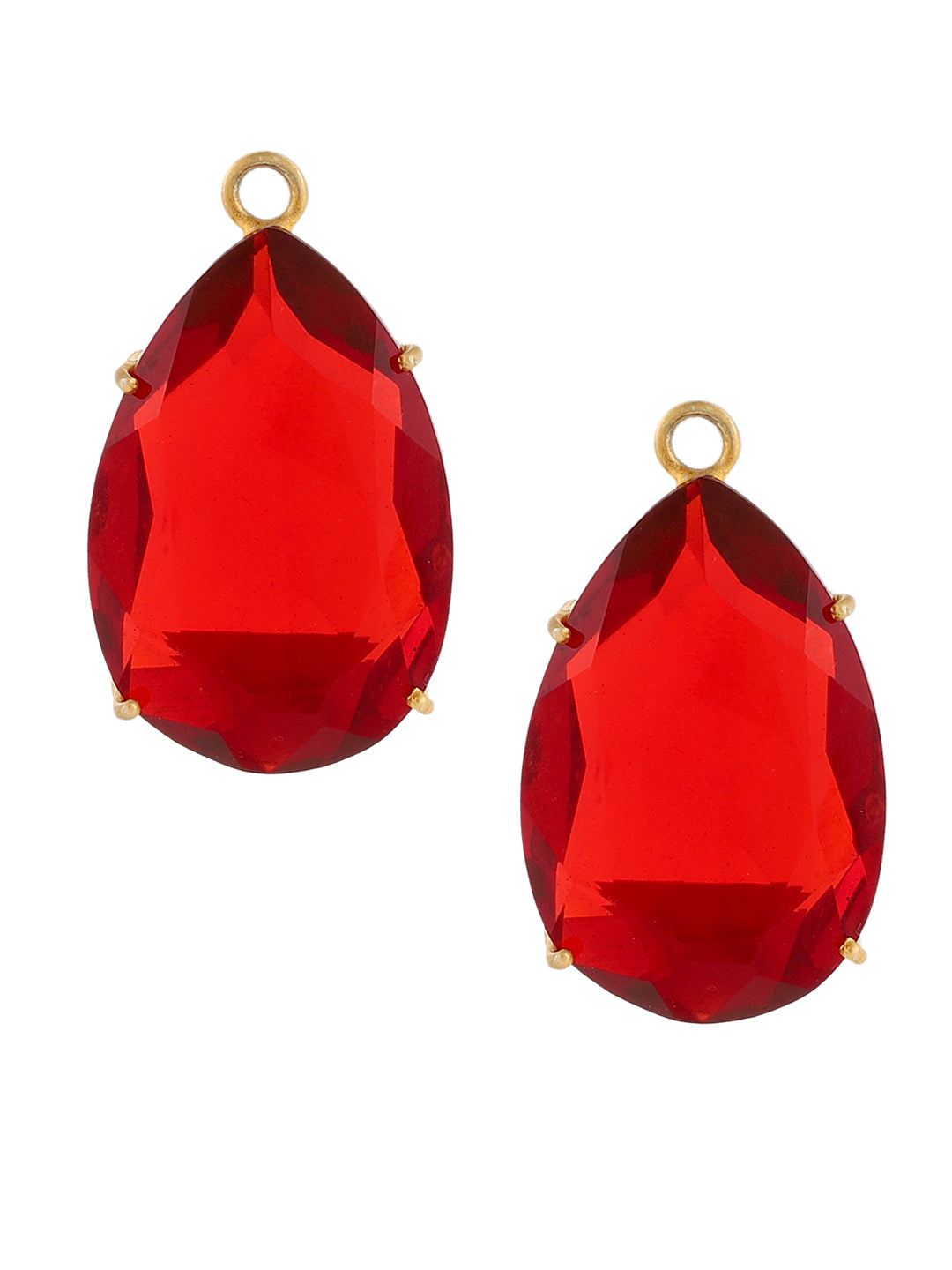 SHASTA RED AND BLUE DROP CONVERTIBLE EARRINGS jewellery in 24K gold plating | XAGO Luxe