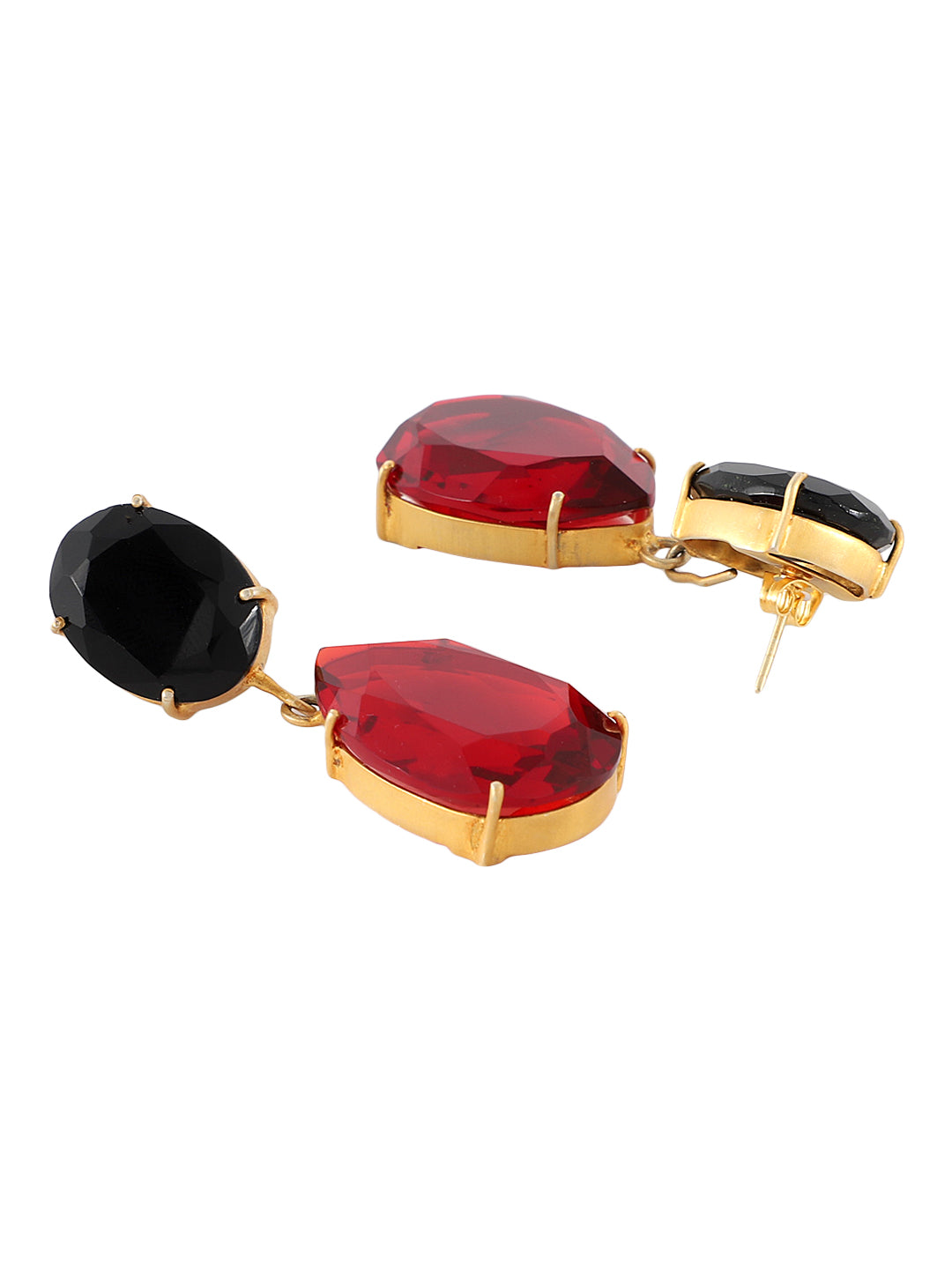 HECATE BLACK ONYX & GARNET CONVERT EARRINGS jewellery in 24K gold plating | XAGO Luxe