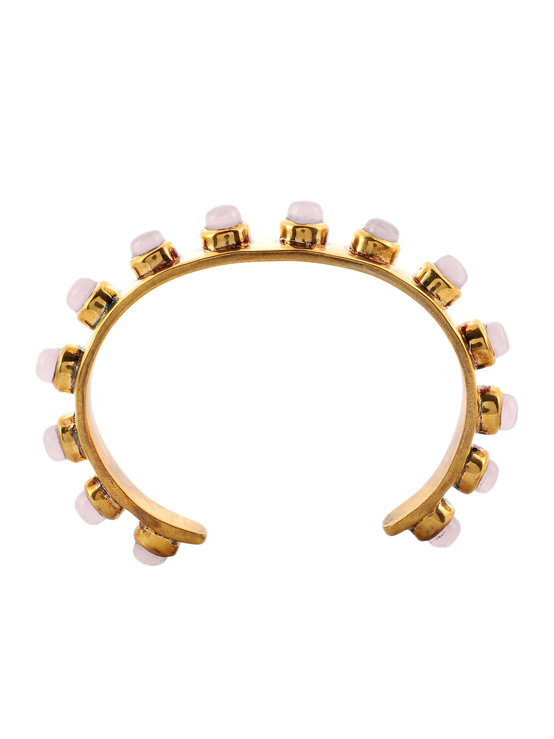 LE CAMILA PINK QUARTZ HANDCUFF jewellery in 24K gold plating | XAGO Luxe