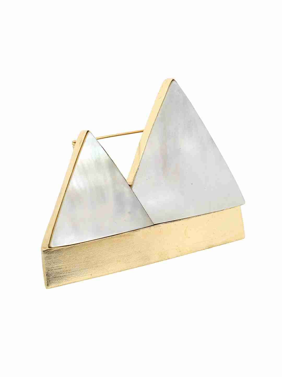 TIBERIUS MOTHER OF PEARL POCKET PIN jewellery in 24K gold plating | XAGO Luxe