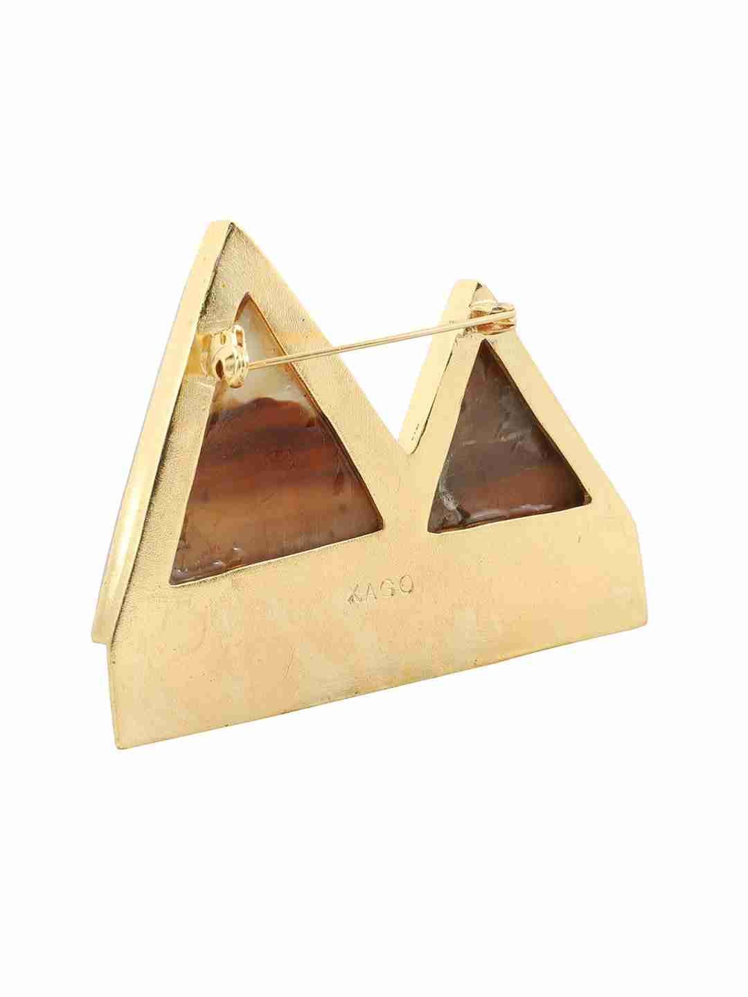 TIBERIUS MOTHER OF PEARL POCKET PIN jewellery in 24K gold plating | XAGO Luxe