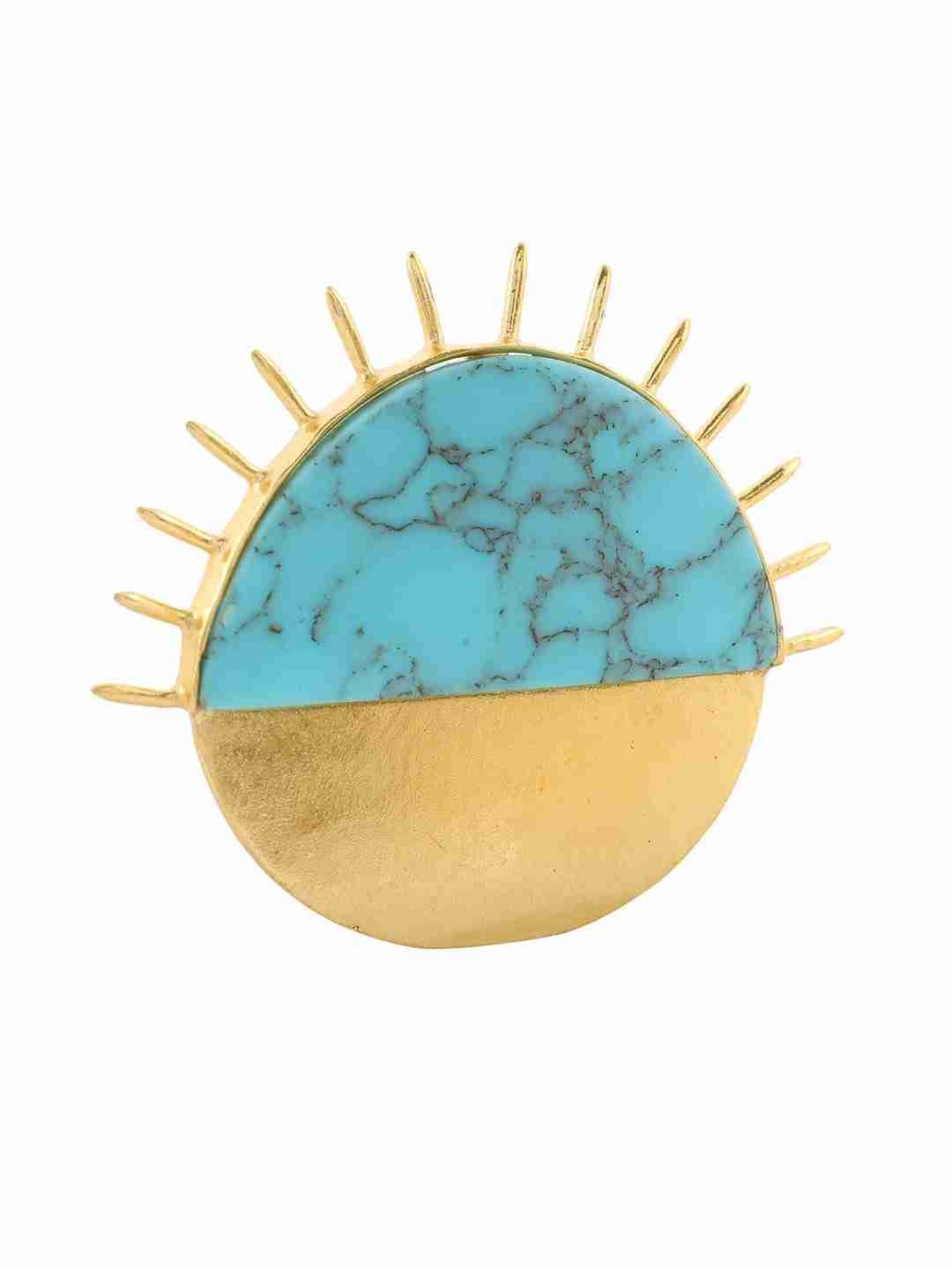 ELLIOT TURQUOISE POCKET PIN jewellery in 24K gold plating | XAGO Luxe