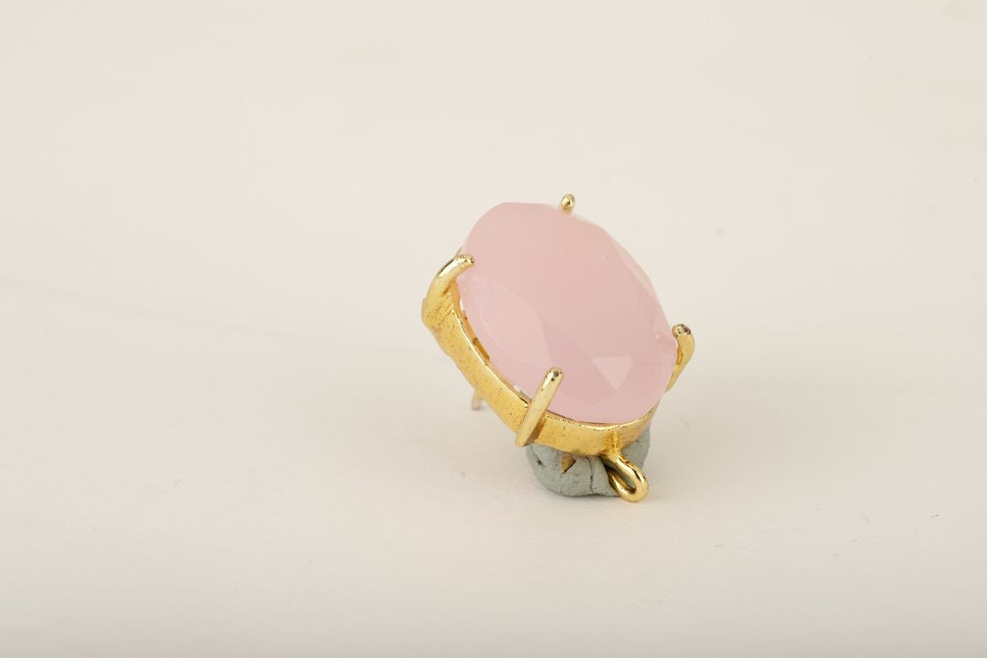BACCA PINK ONYX GOLD PLATED STUDS