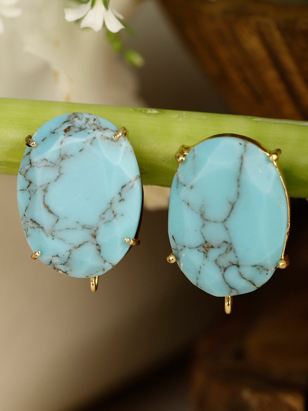 GALAXY TURQUOISE GOLD PLATED STUDS