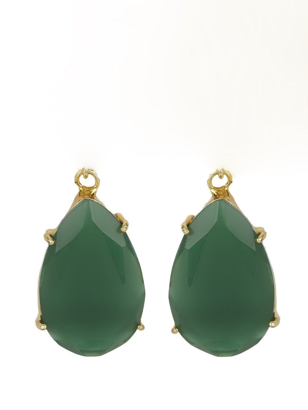 PIPER GREEN ONYX GOLD PLATED DROPS