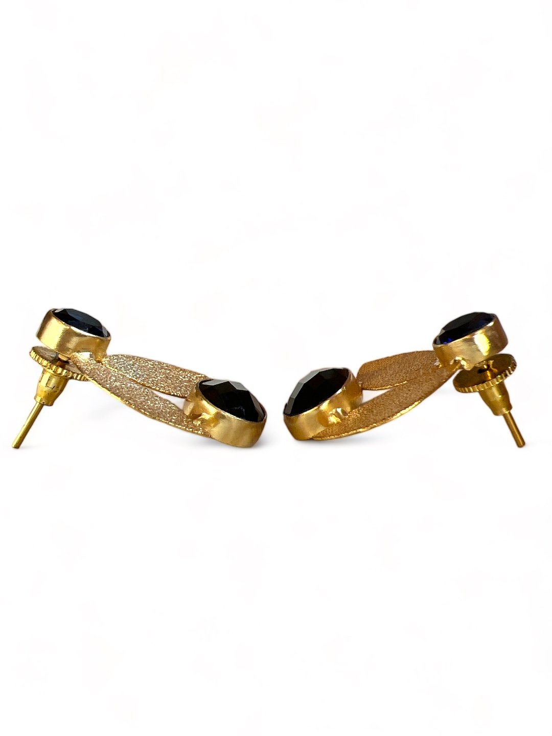 BLACK CONTEMPORARY DROP EARRING jewellery in 24K gold plating | XAGO Luxe
