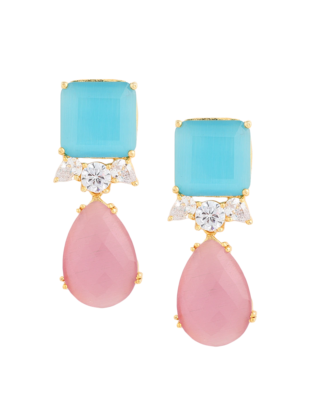 Aqua Rosé Cascade Earrings