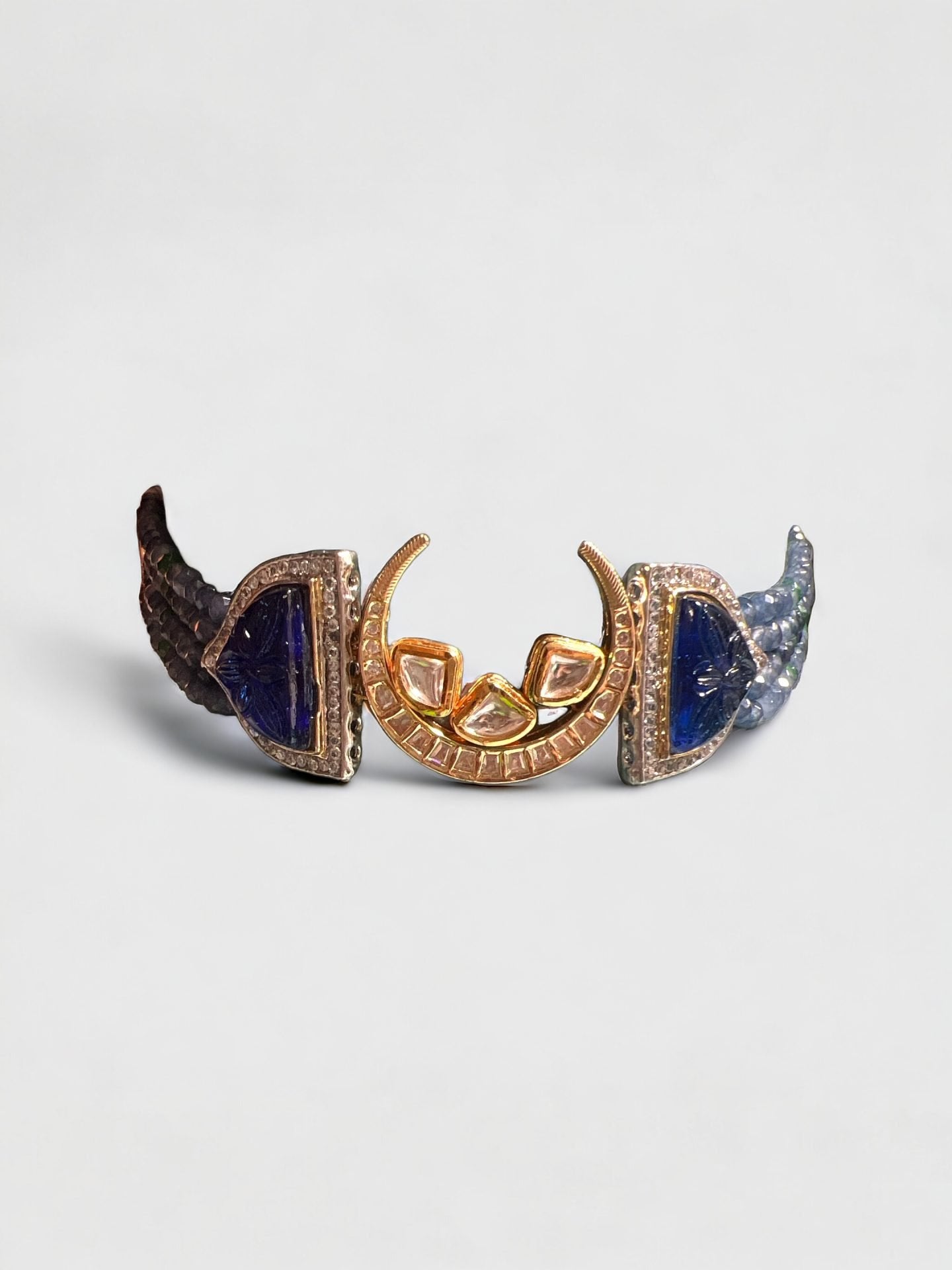 LE JAFE BLUE BEADS KUNDAN STUDDED NECKLACE jewellery in 24K gold plating | XAGO Luxe