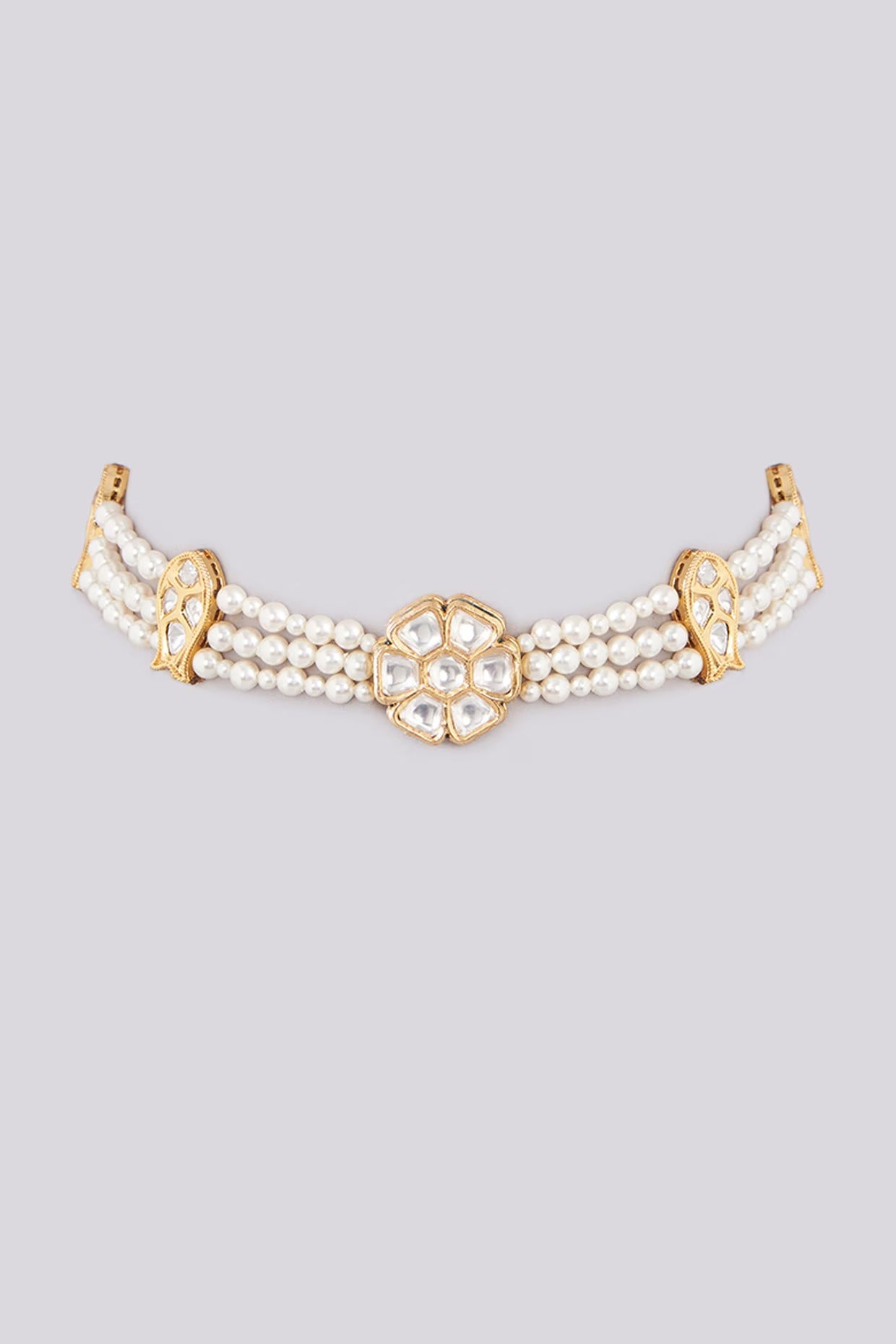 XAGO Le Rubita Moissanite Polki & Pearl Choker Necklace
