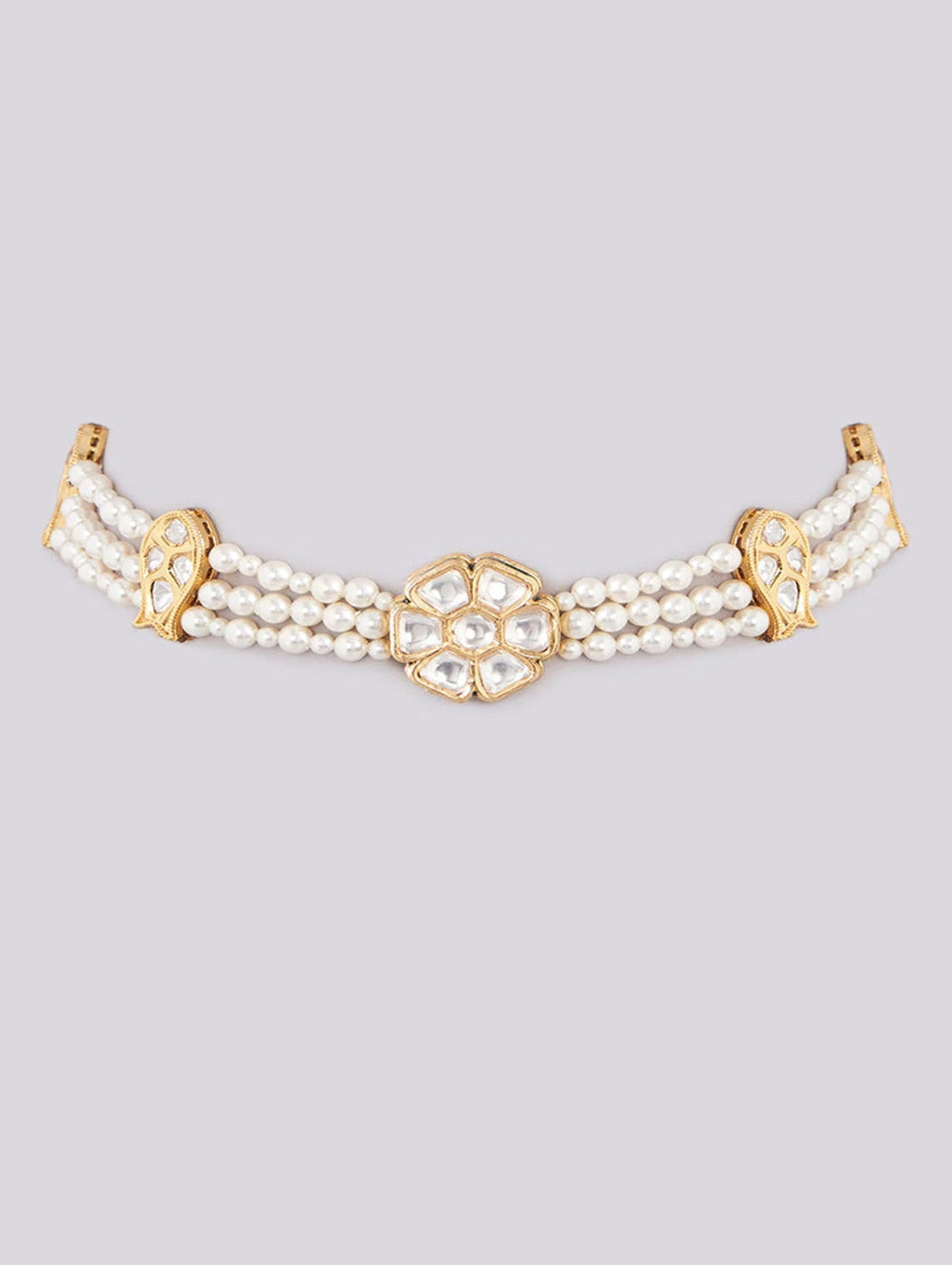 XAGO Le Rubita Moissanite Polki & Pearl Choker Necklace