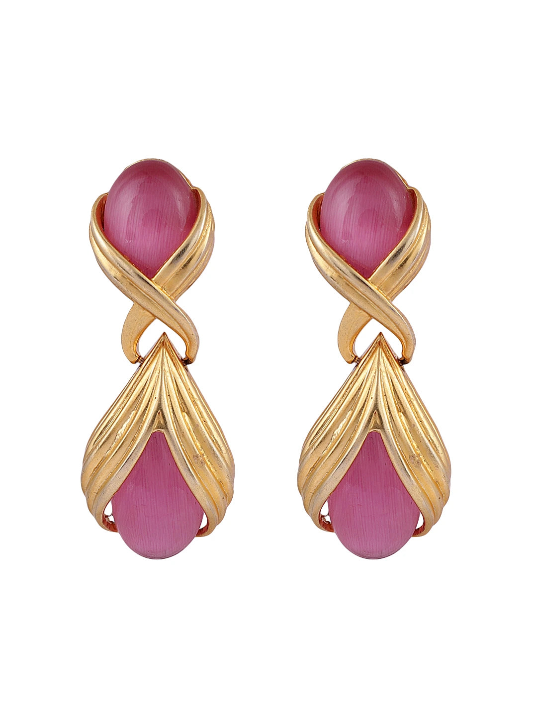 Rosé Nocturne Pink Stone Drop Earrings