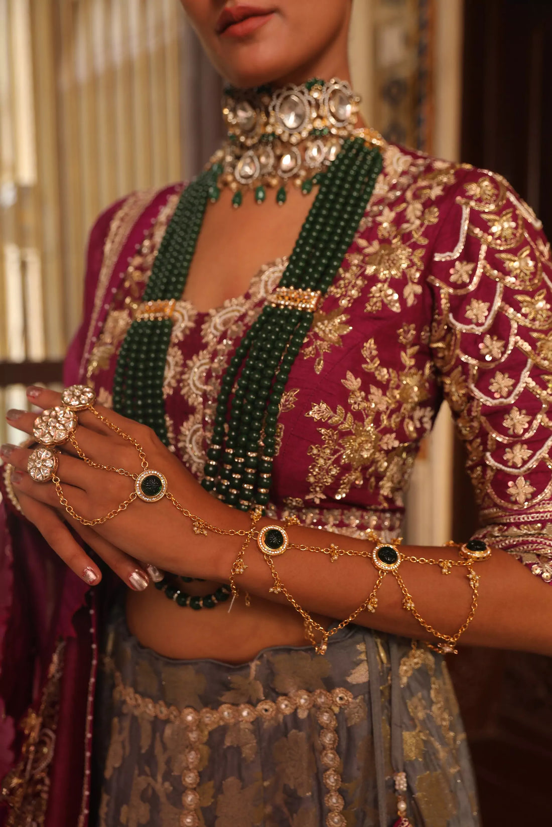 Layering Necklaces the Indian Way — Brass Choker + Long Haar