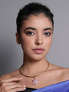 LE ALARA GOLD PLATED PINK STAR SHAPE PENDANT AND CHAIN jewellery in 24K gold plating | XAGO Luxe