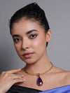 LE AYAZ GOLD PLEATED CONTEMPORARY PENDANT AND CHAIN jewellery in 24K gold plating | XAGO Luxe
