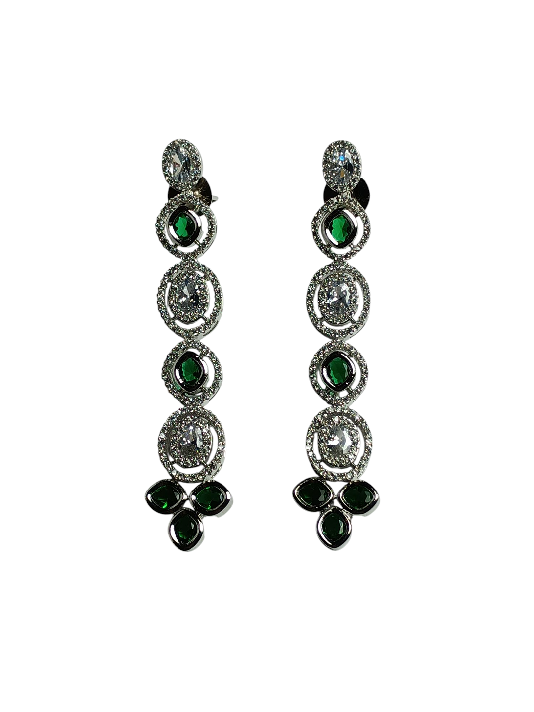Ridhima GREEN TEARDROP SHAPED DROP EARRING
